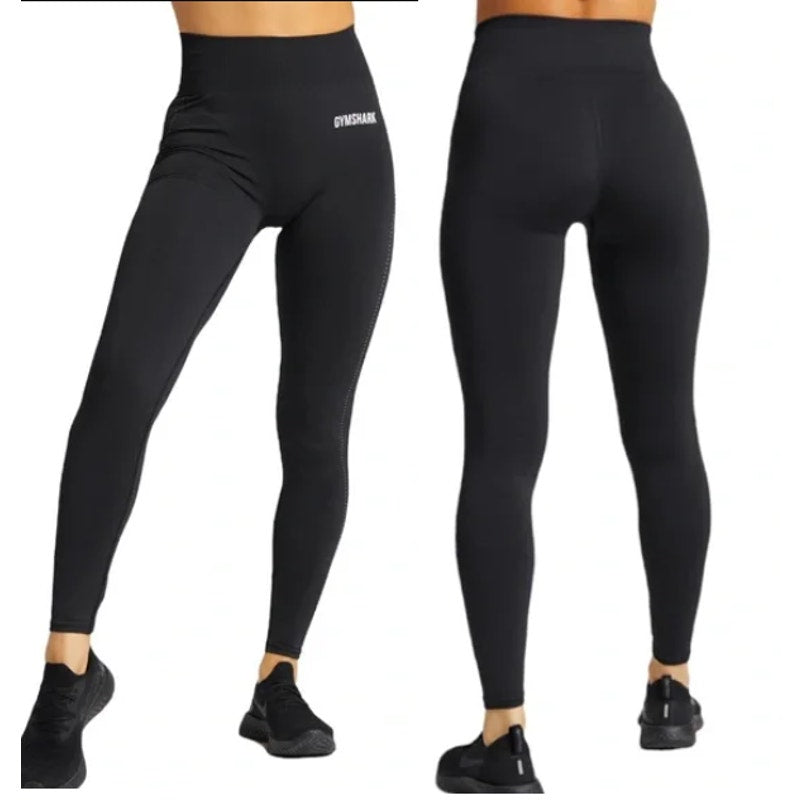 Gymshark Breeze Lightweight Pull On High Rise Seamless Tights Leggings Black