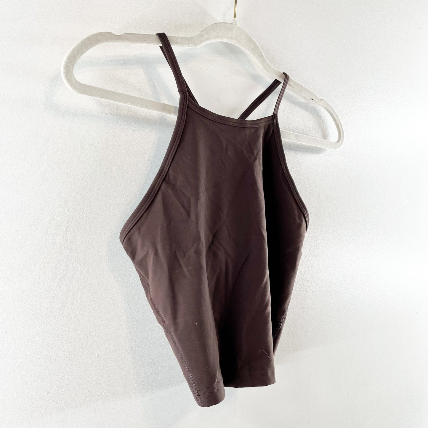 Lululemon Wunder Train High-Neck Cross-Back Tank Top Espresso Brown Small