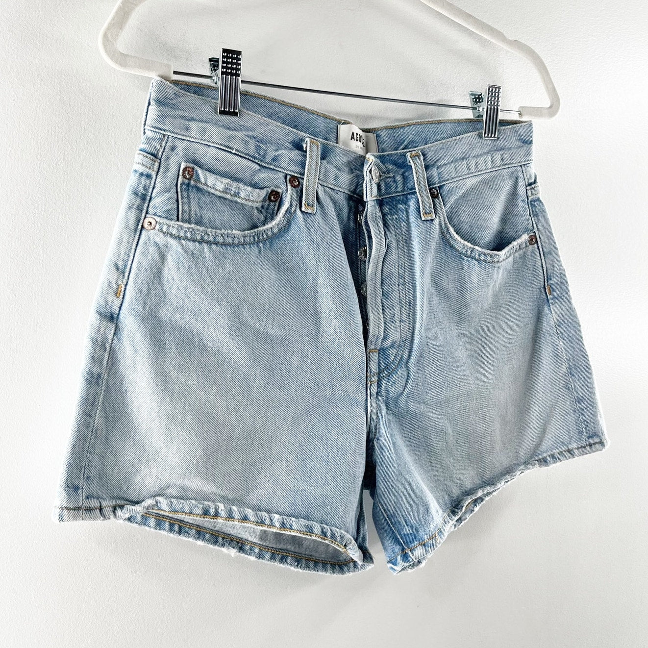 AGOLDE Parker High Rise Long Shorts Twister Blue 26 / 2