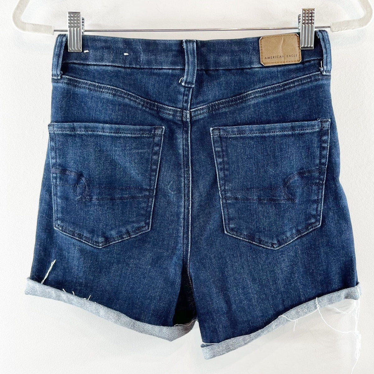 American Eagle Outfitters Ne(x)t Level Stretch Curvy Super Hi Rise Short Blue 6