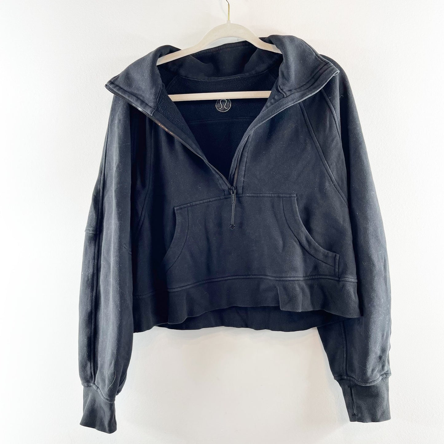 Lululemon Scuba Oversized Funnel Neck Half Zip Sweatshirt Black Medium Large