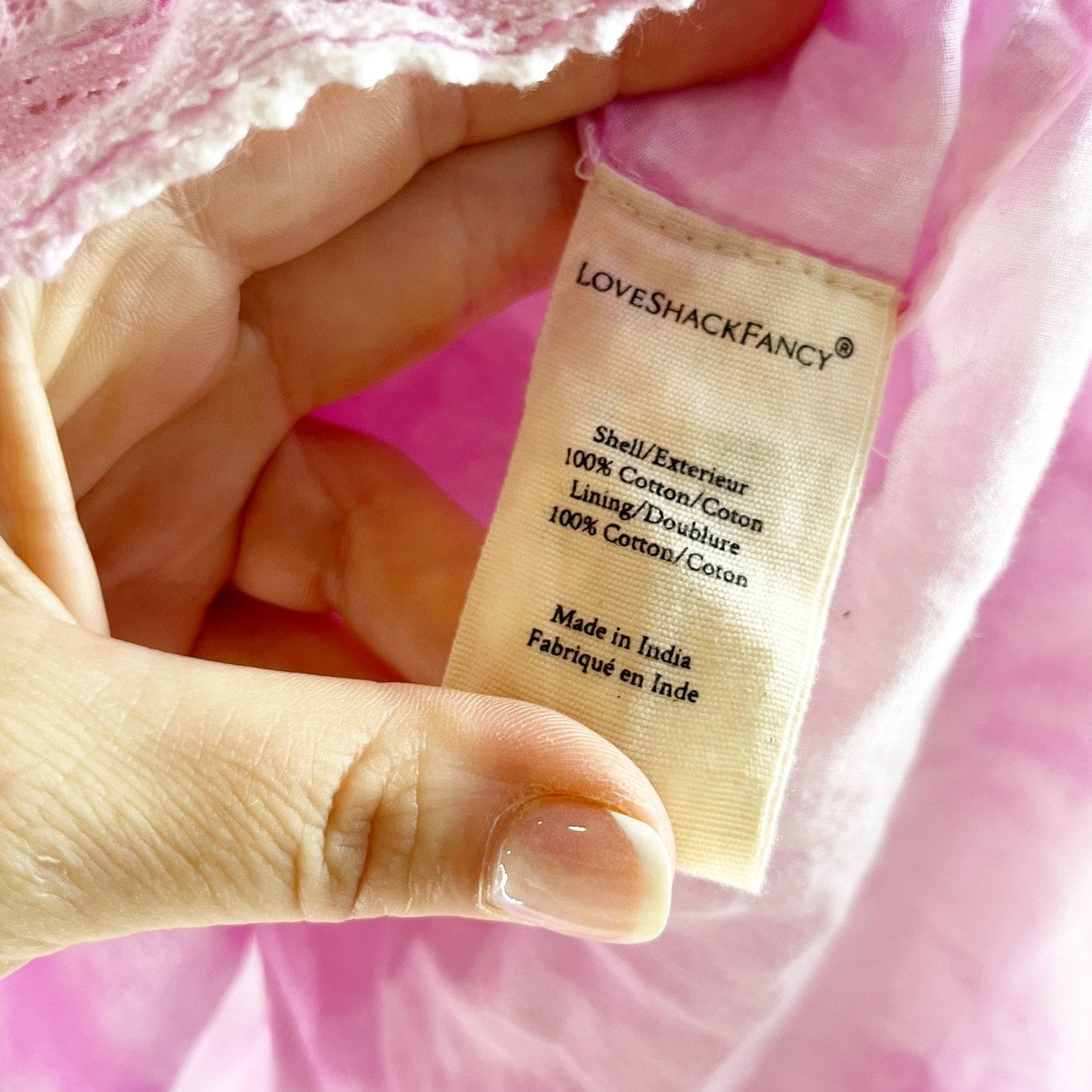 LoveShackFancy Ruffle Cotton Mini Skirt Tie Dye Pink XS