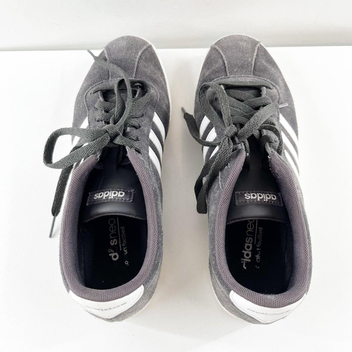 Adidas Neo Courtset Low Court Lace Up Shoes Sneakers Gray 9.5