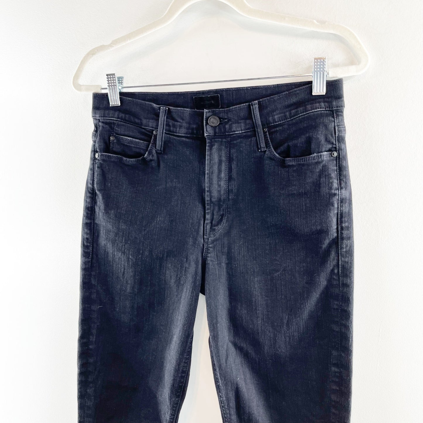Mother The Mid Rise Dazzler Crop Ankle Jeans Not Guilty Wash Black 29 / 8