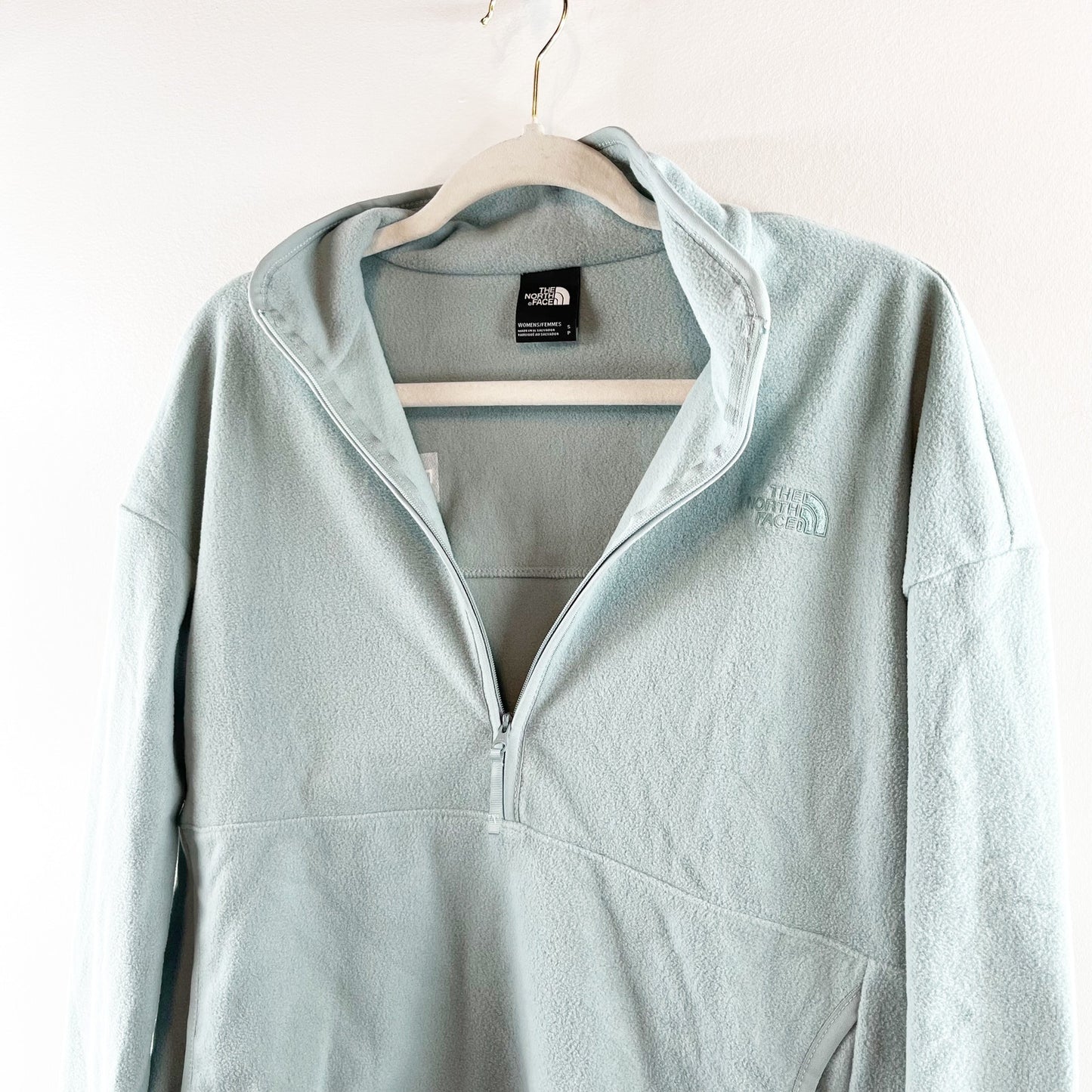 The North Face TKA Glacier 1/2 Zip Cropped Sweater Jacket Green Small