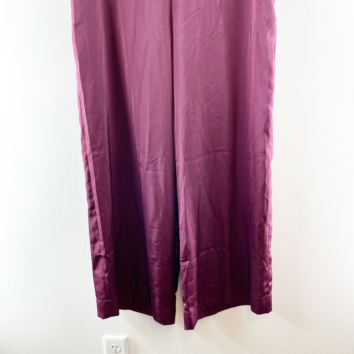 Old Navy High-Waisted Satin Super Wide-Leg Pants Cherry Bark 14 Petite