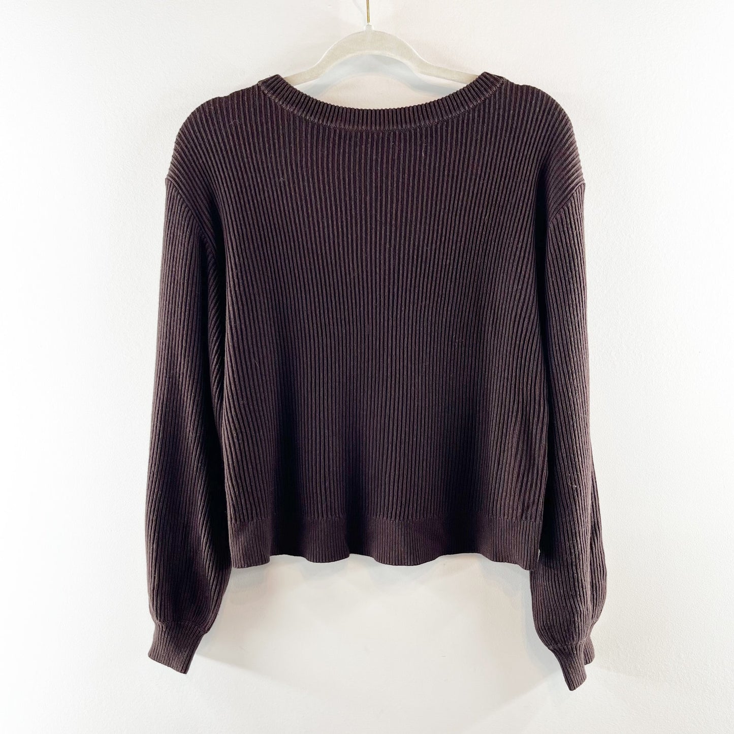 Lululemon Long Sleeve Boxy Reversible Crossover Sweater Espresso Brown 6