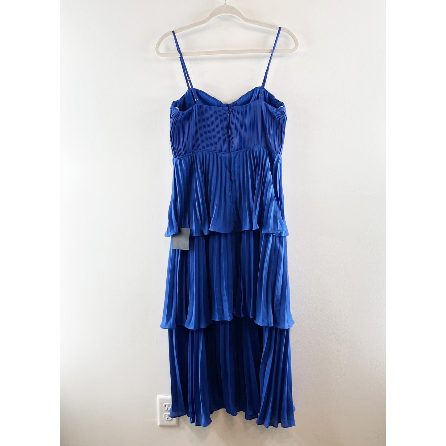 Lulus Cascading Crush Tiered Bustier Midi Dress Cobalt Blue Medium
