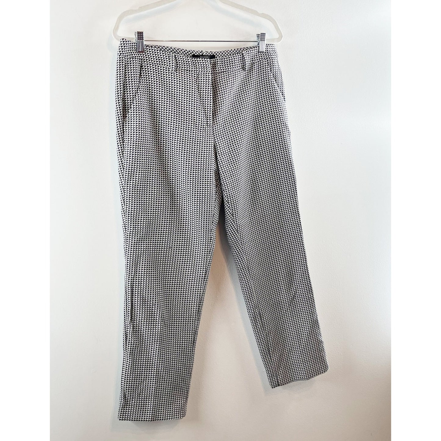 Weekend Max Mara High Rise Houndstooth Trouser Pants Gray 14