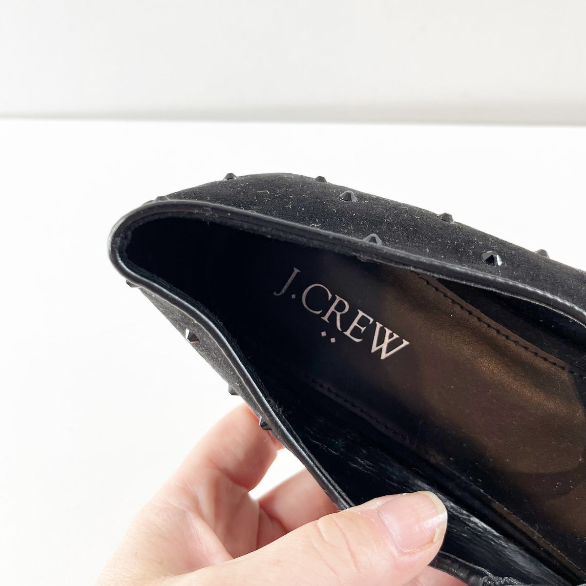 J. Crew Rhinestone Studded Mesh Mary Jane Ballet Flats Black 9