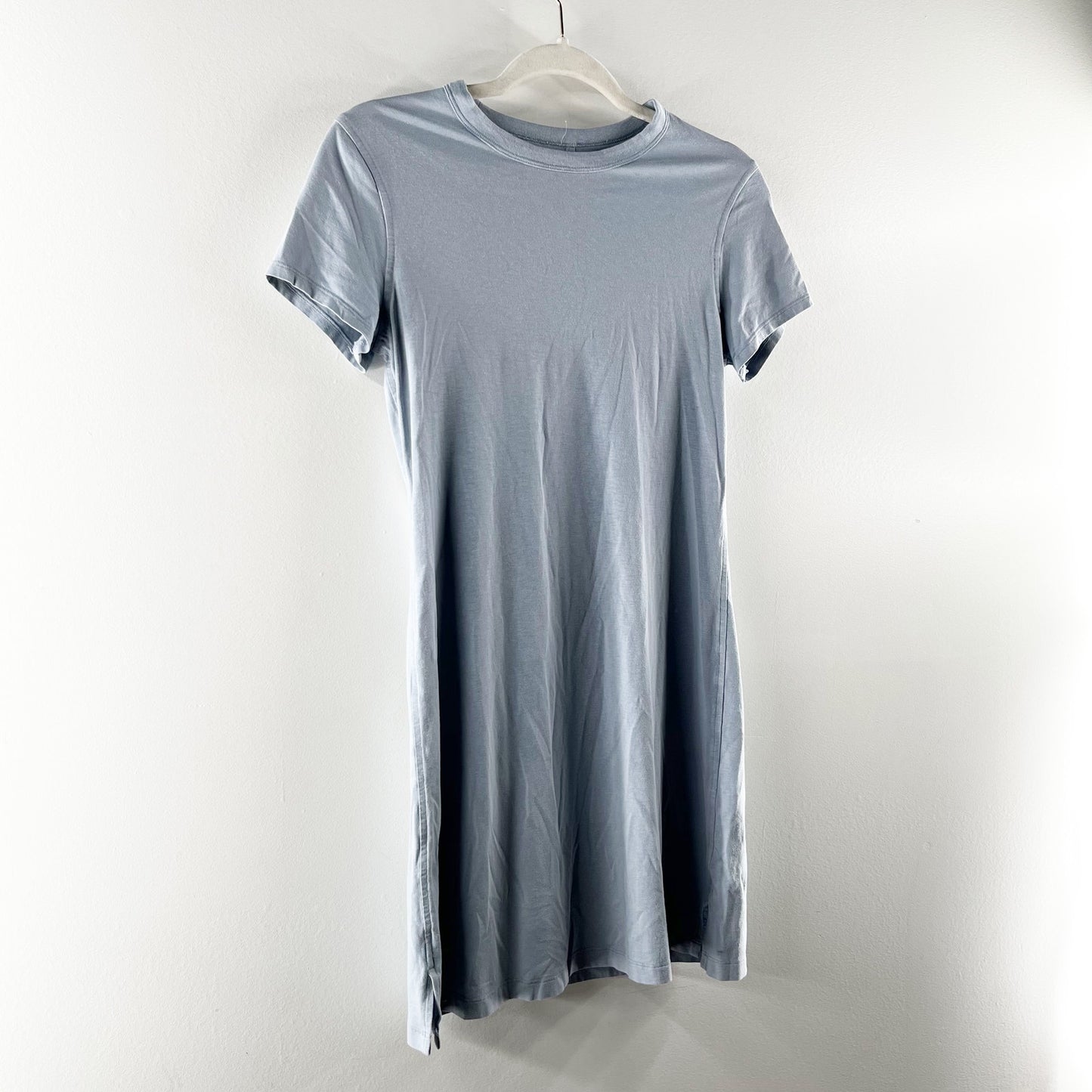 Lululemon Classic Fit Short Sleeve Cotton Mini Dress in Chambray Blue Small