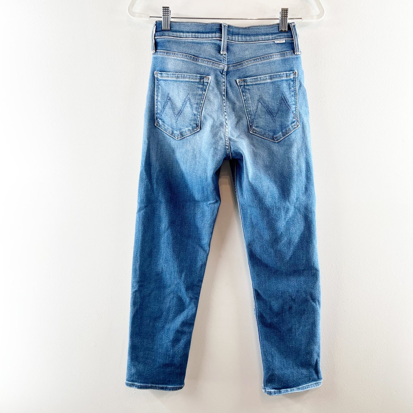 Mother The Tomcat High Rise Straight Leg Ankle Jeans in Layover Blue 25 / 0