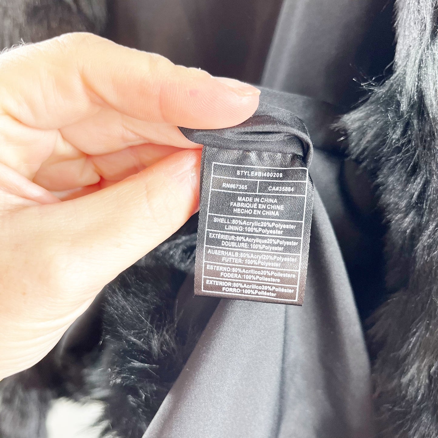 BB Dakota Its All Happening Chevron Faux Fur Winter Coat Jacket Black XS