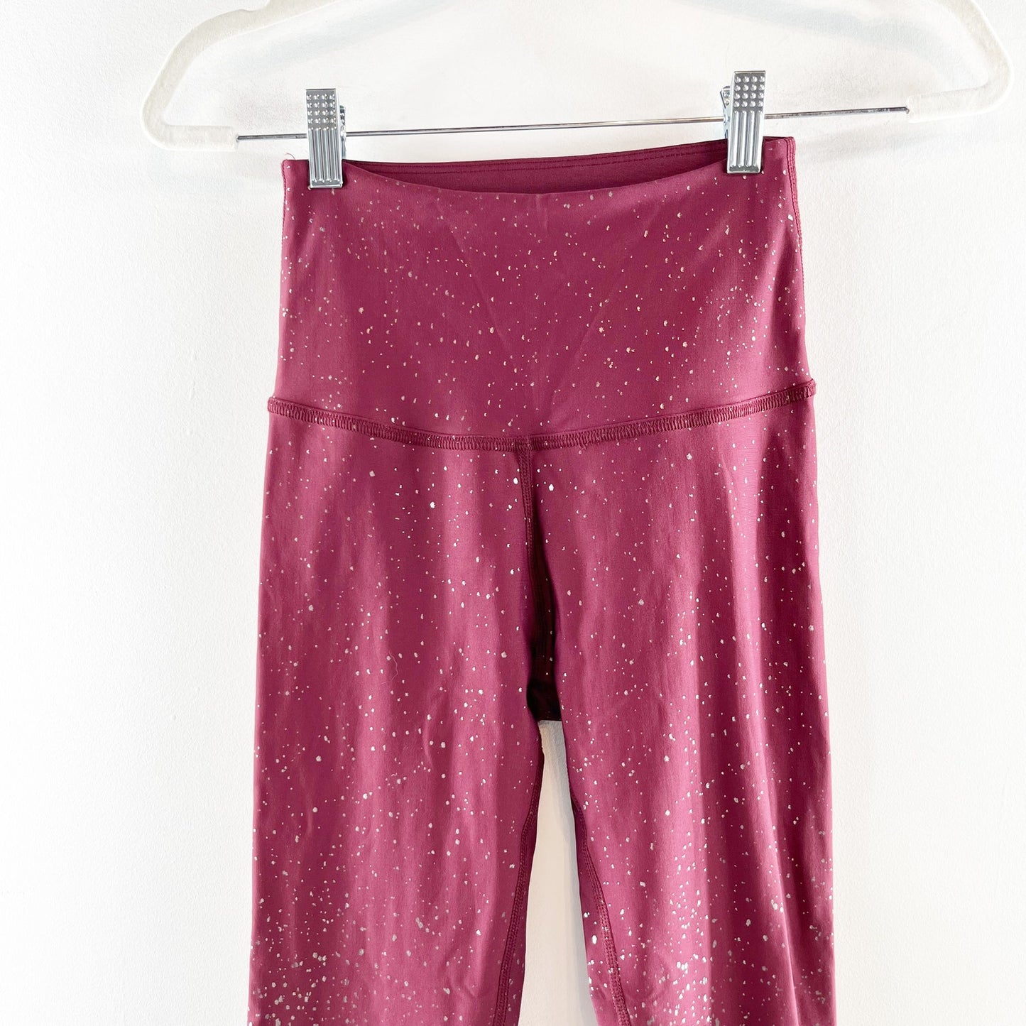 Beyond Yoga Alloy Ombre Speckled Metallic High Rise Leggings Maroon Red Small