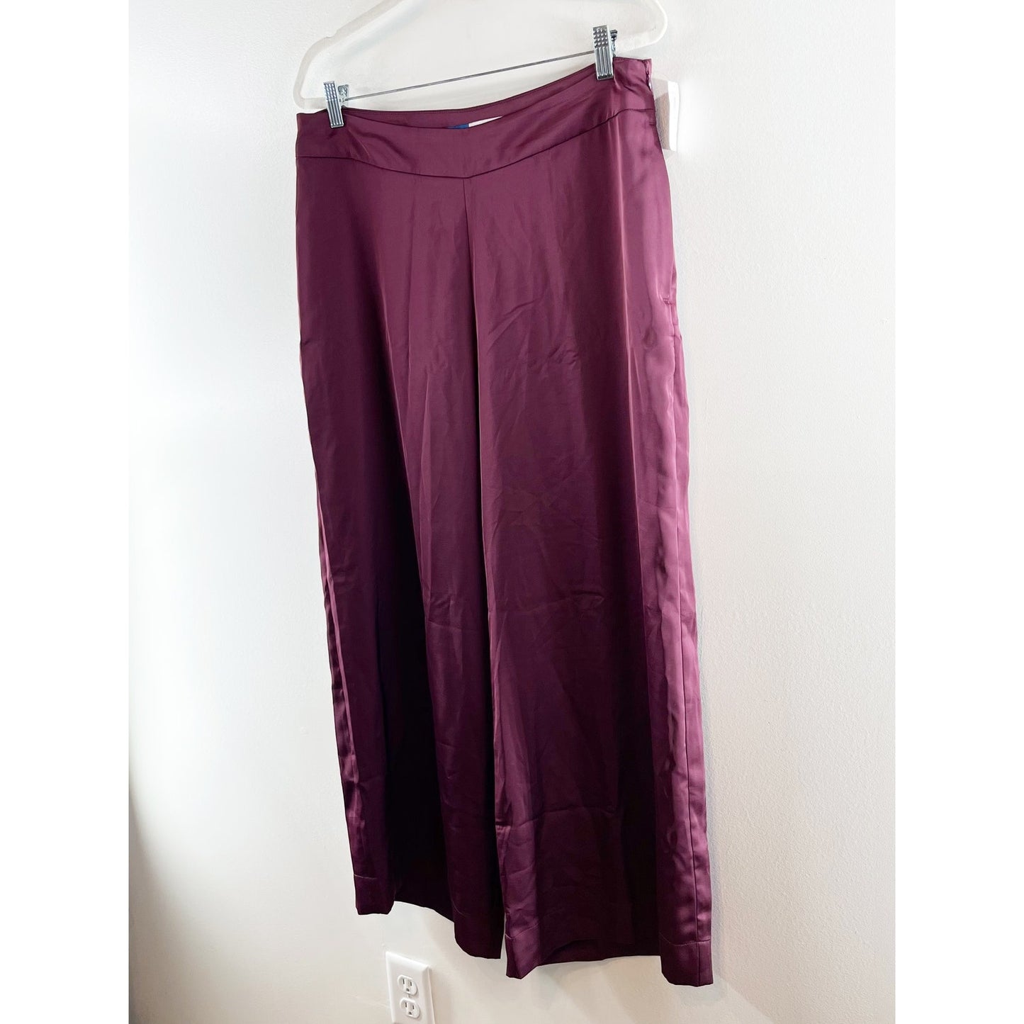 Old Navy High-Waisted Satin Super Wide-Leg Pants Cherry Bark 14 Petite