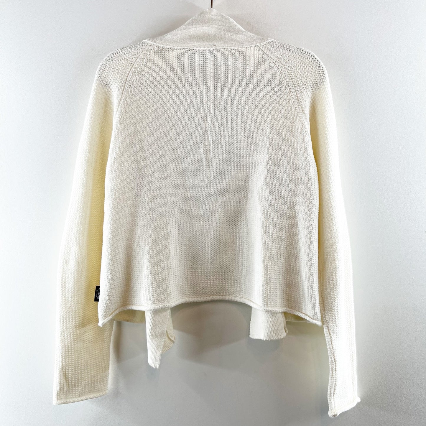 Holebrook Sweden Organic Cotton Long Sleeve Open Front Cardigan Sweater Cream M