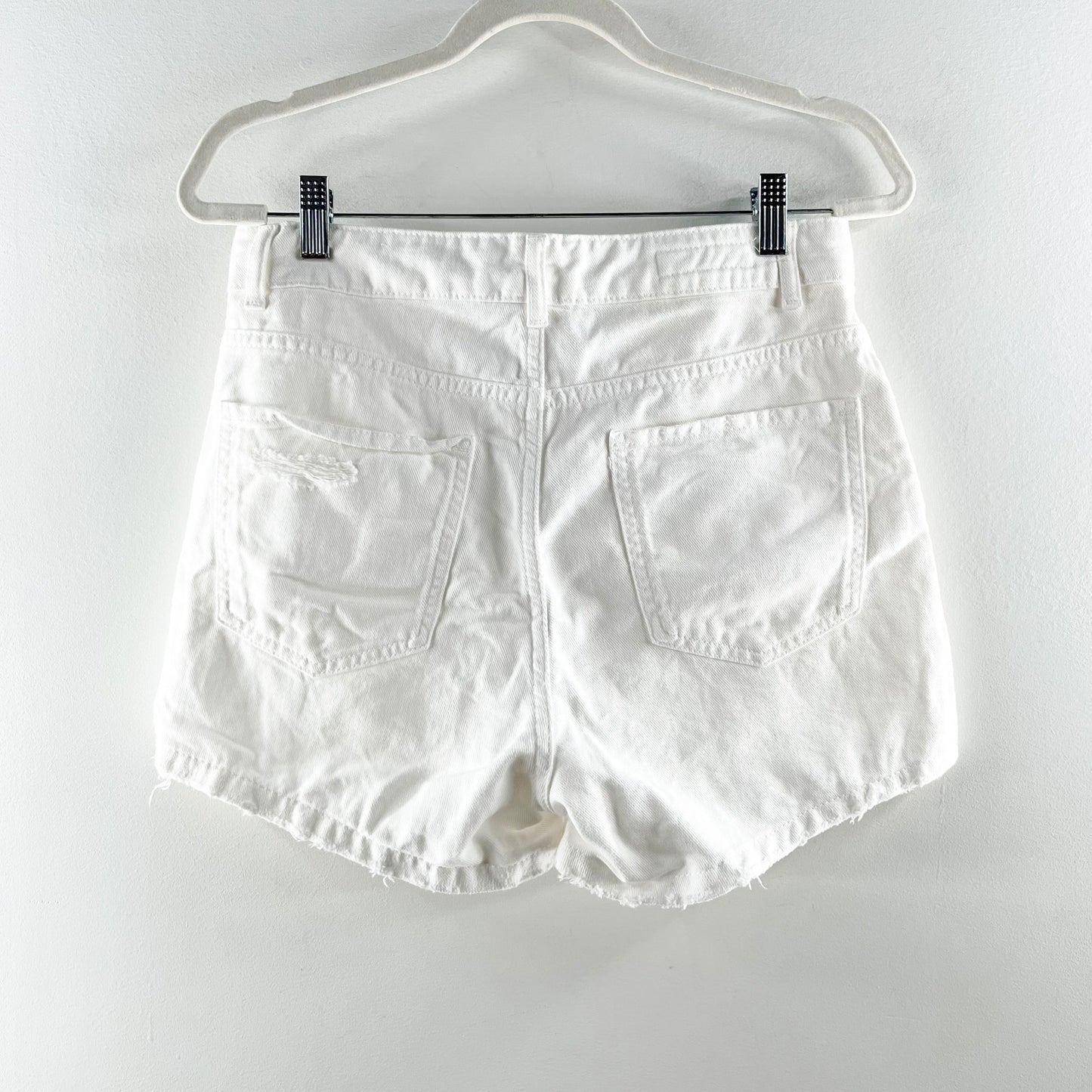 ZARA Side Button Up Mini Skirt Short Skorts White Medium