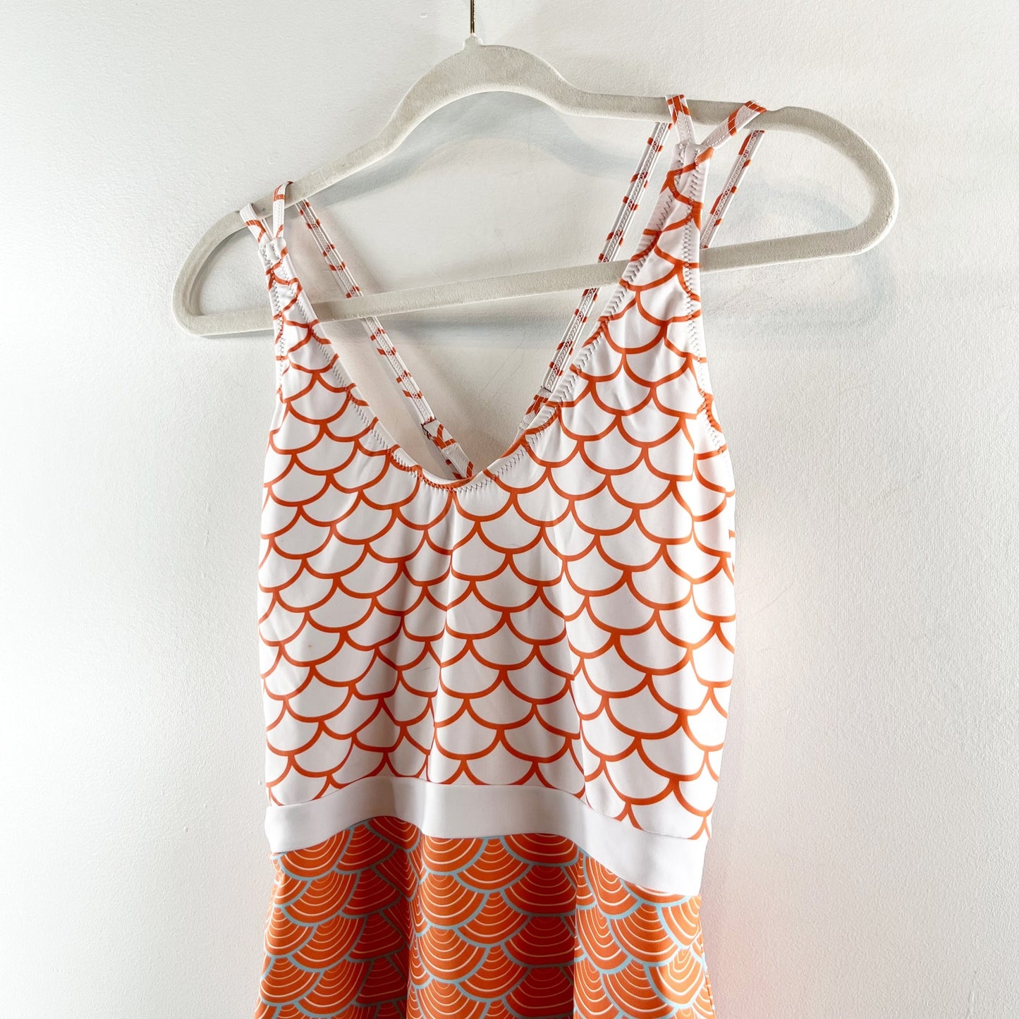 Cupshe Boho Print Strappy Back One Piece Full Coverage Bathing Suit Orange XL