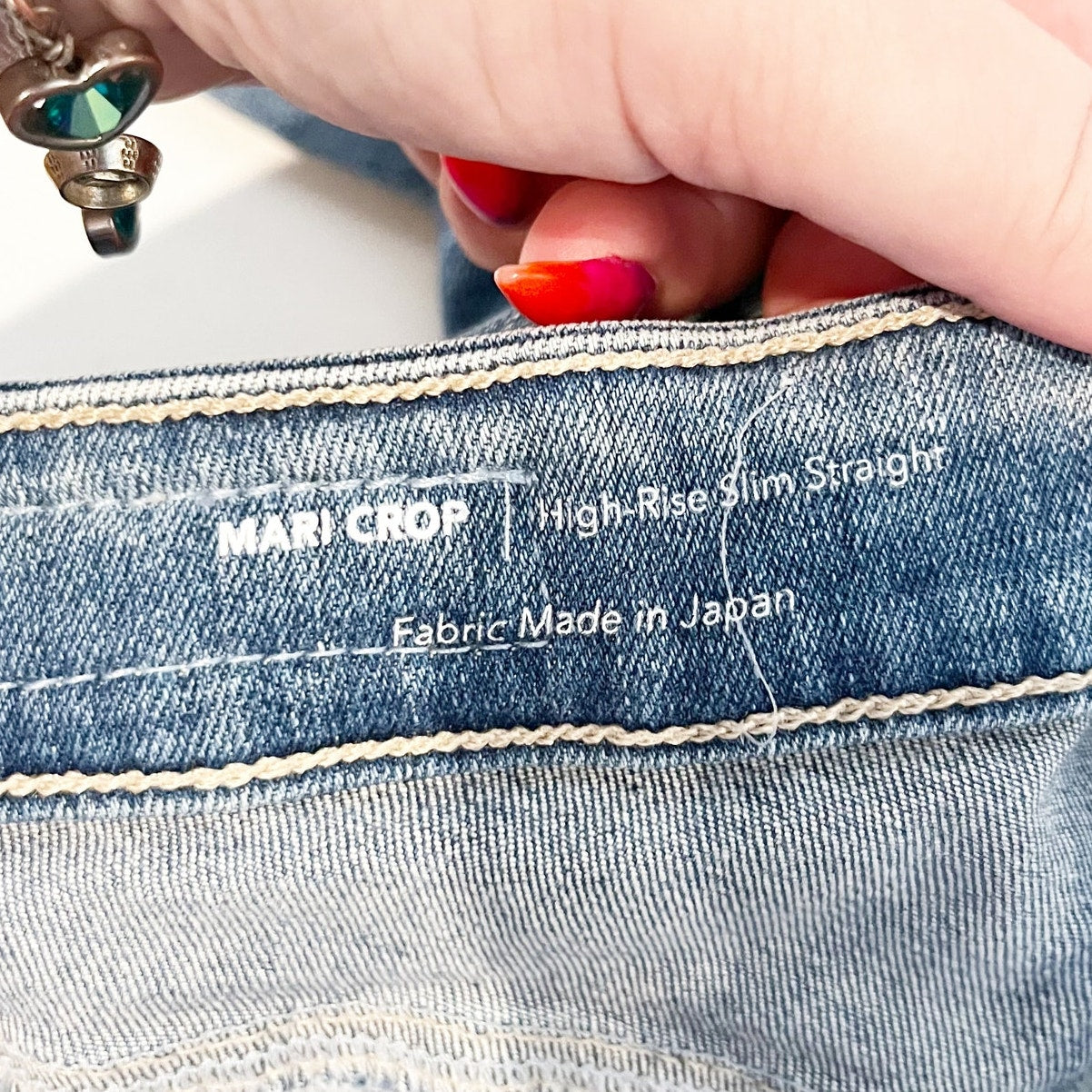 AG Adriano Goldschmied Mari Crop High Rise Slim Straight Leg Jeans Blue 25