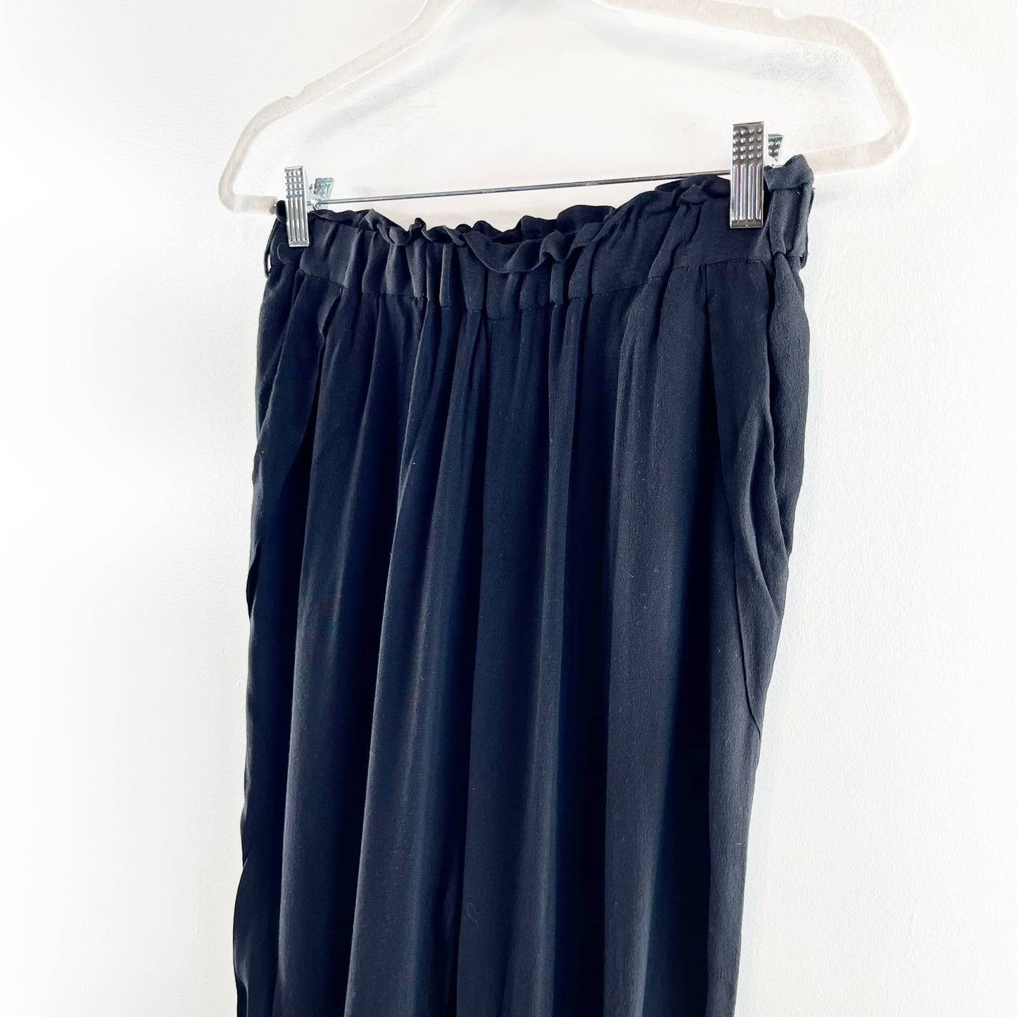 Anthropologie Cartonnier Straight Leg Tapered Elastic Waist Casual Pants Black S