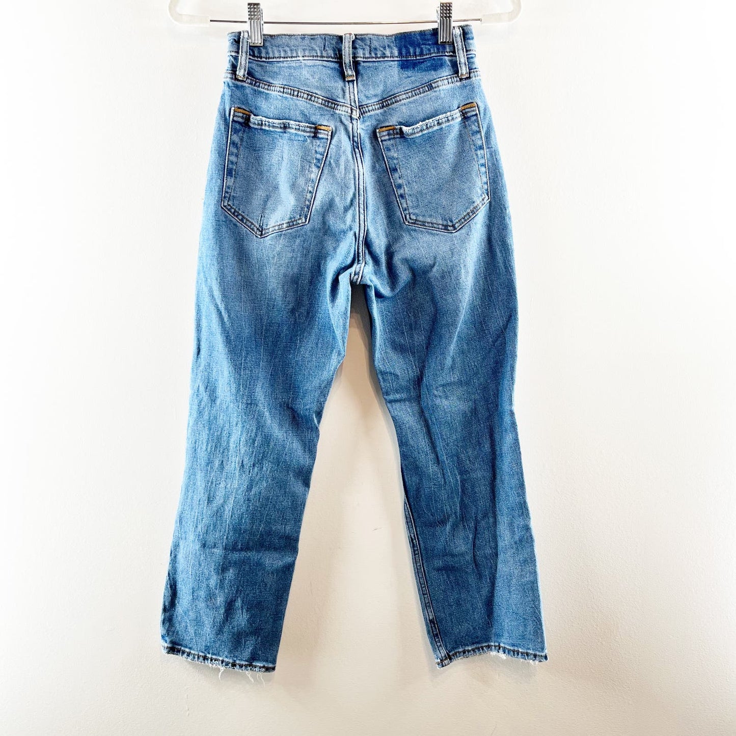 Abercrombie & Fitch The Ankle Straight Ultra High Rise Distressed Jeans 4 Short