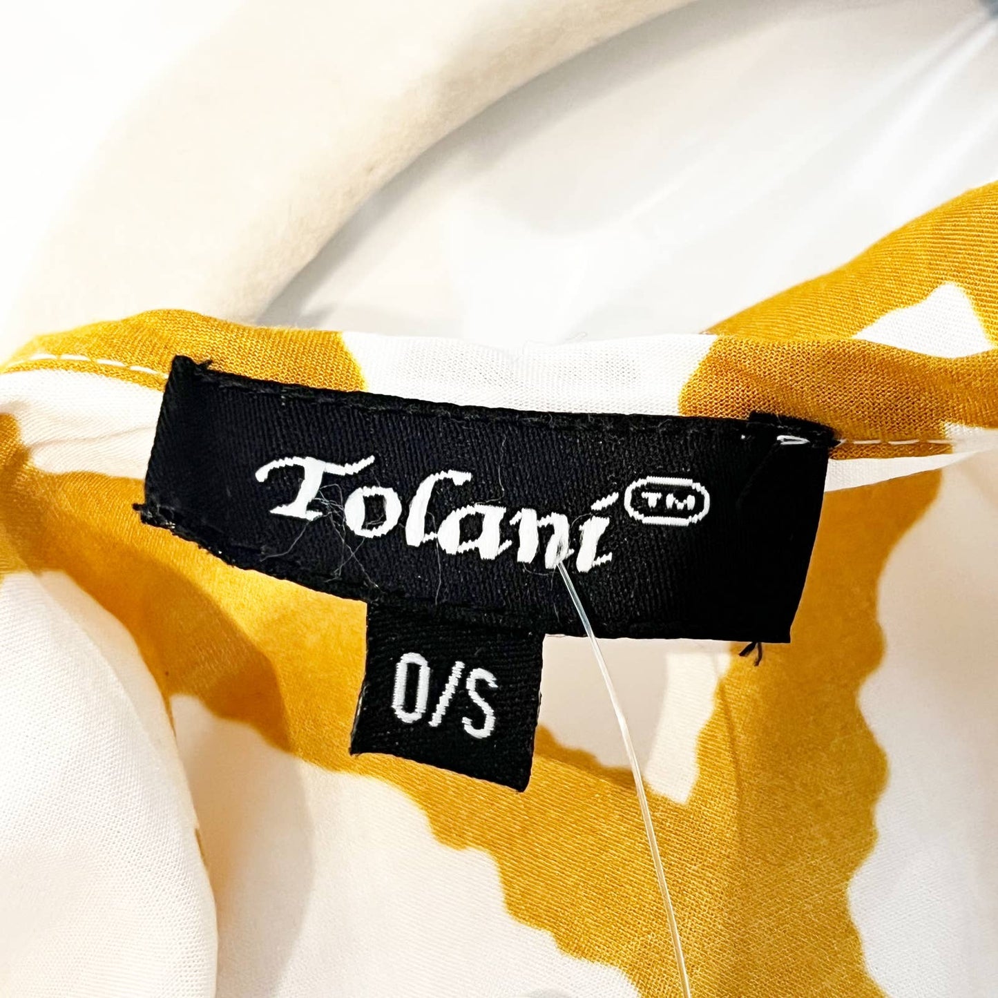 Tolani 3/4 Sleeve Open Front Sahara Duster Kimono Yellow Gold White One Size