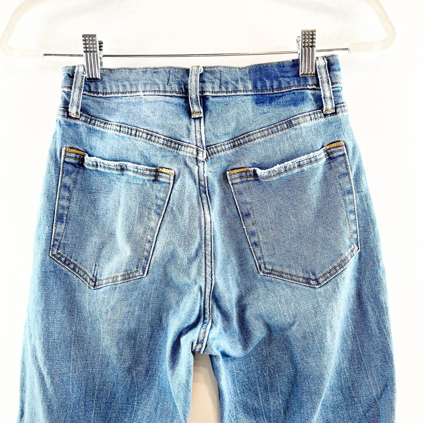 Abercrombie & Fitch The Ankle Straight Ultra High Rise Distressed Jeans 4 Short