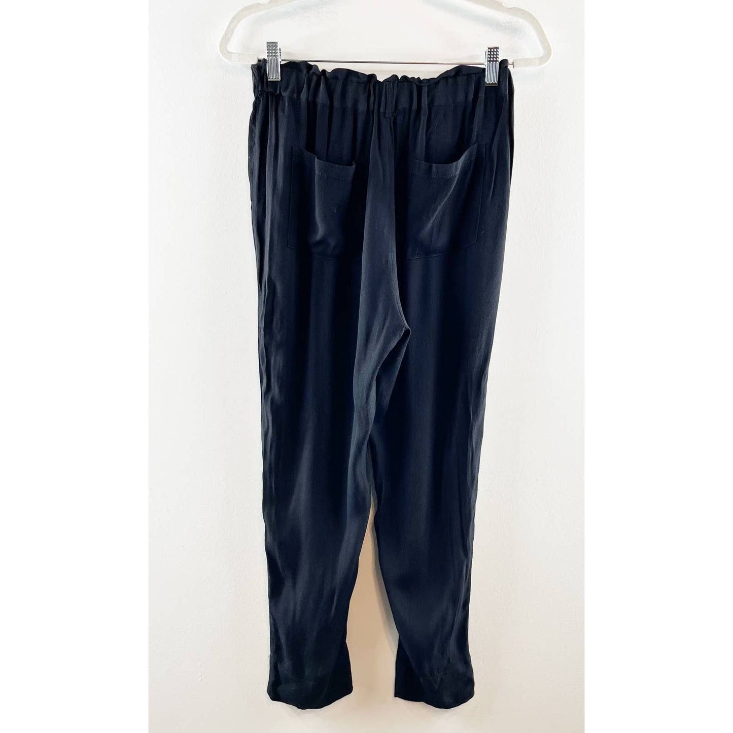 Anthropologie Cartonnier Straight Leg Tapered Elastic Waist Casual Pants Black S