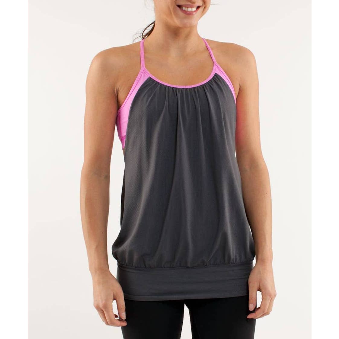 Lululemon Tank Top Womens Sz 6 No Limits Black Racerback Built In