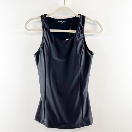 Universal Standard Swim The Swim Tank Top Sleeveless Bathing Suit Top Black XS