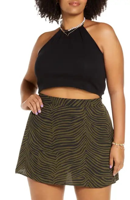 BP Rib Knit Halter Crop Top Tank