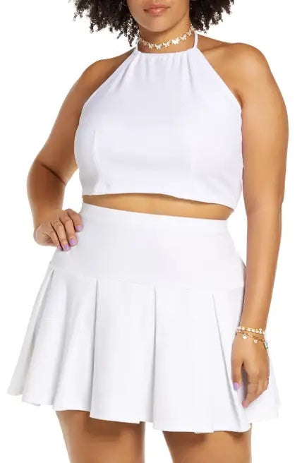 BP Rib Knit Halter Crop Top Tank