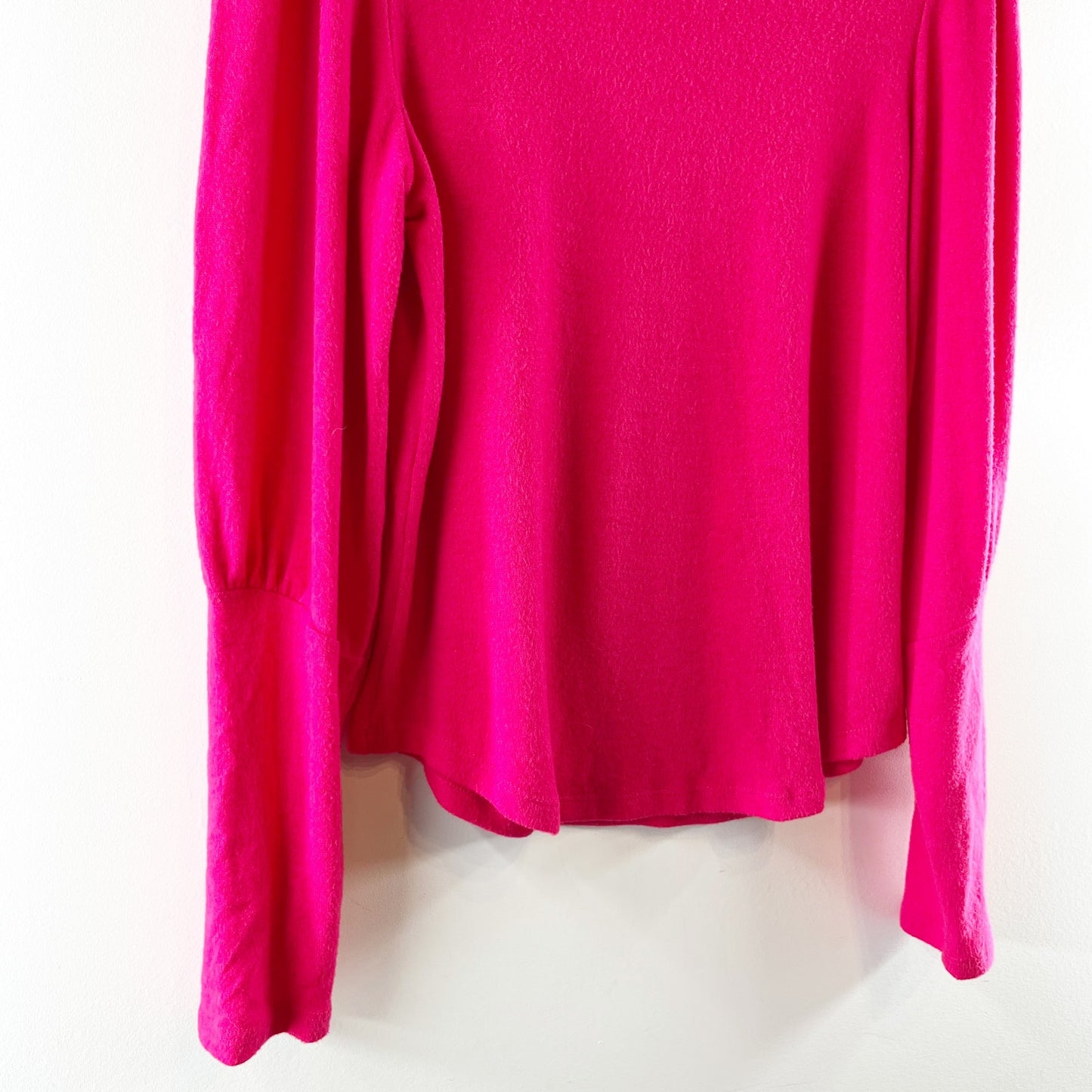 Anthropologie Puff Long Sleeve Turtleneck Top Pink Medium