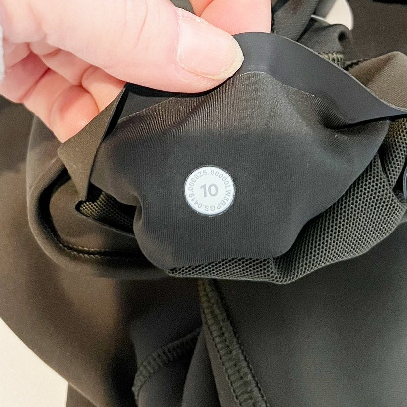 Lululemon In Movement 7/8 Tight Leggings Everlux 25" Dark Olive Green 10