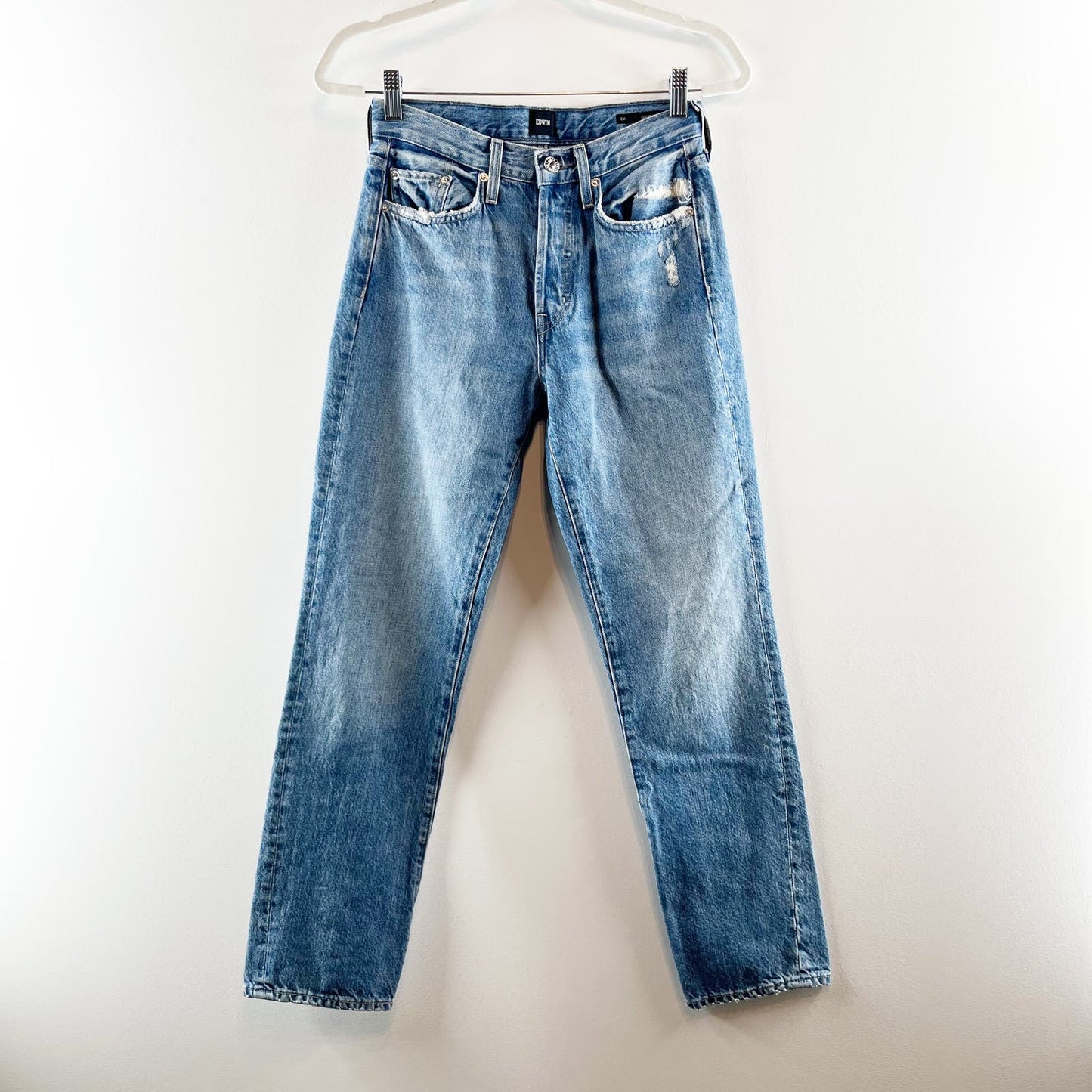 Edwin Cai Straight Leg High Rise Button Fly Jeans Blue 25 / 0