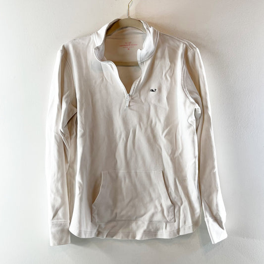 Vineyard Vines Long Sleeve 1/4 Zip Pullover Shirt Top White Medium