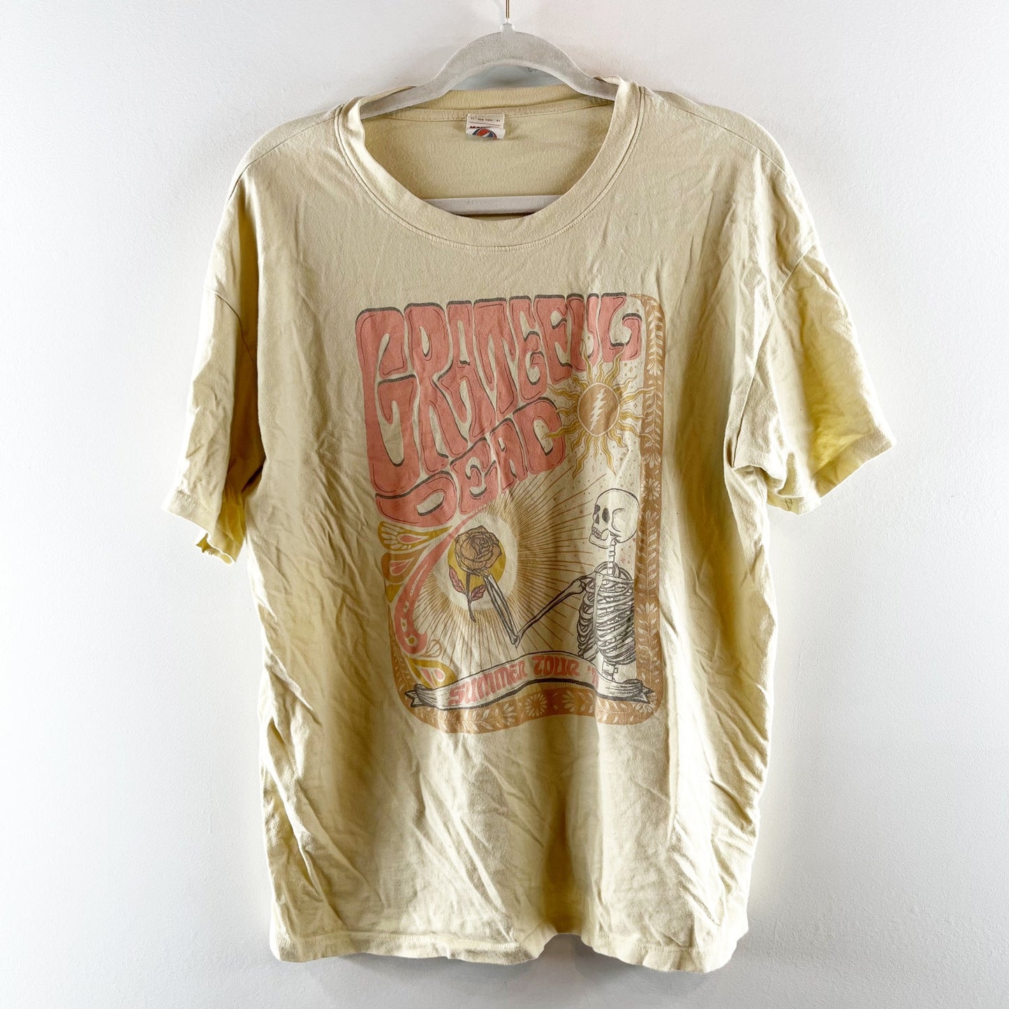 American Eagle Grateful Dead Short Sleeve Graphic Band Tee Shirt Yellow XS