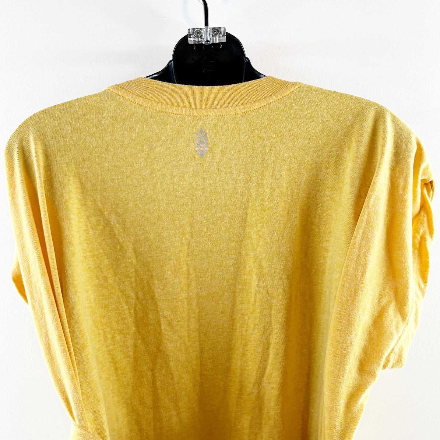 Free People Movement Swaying Sunflowers Wrap Tie Short Sleeve T-Shirt Yellow S