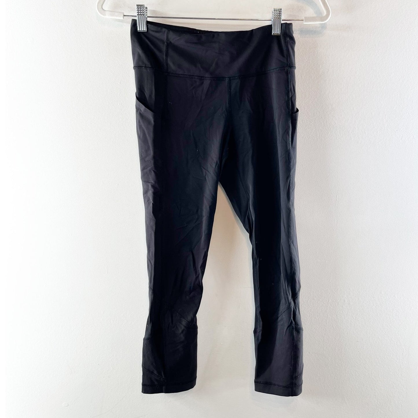 Lululemon Cropped Compression Side Pocket Leggings Black 4