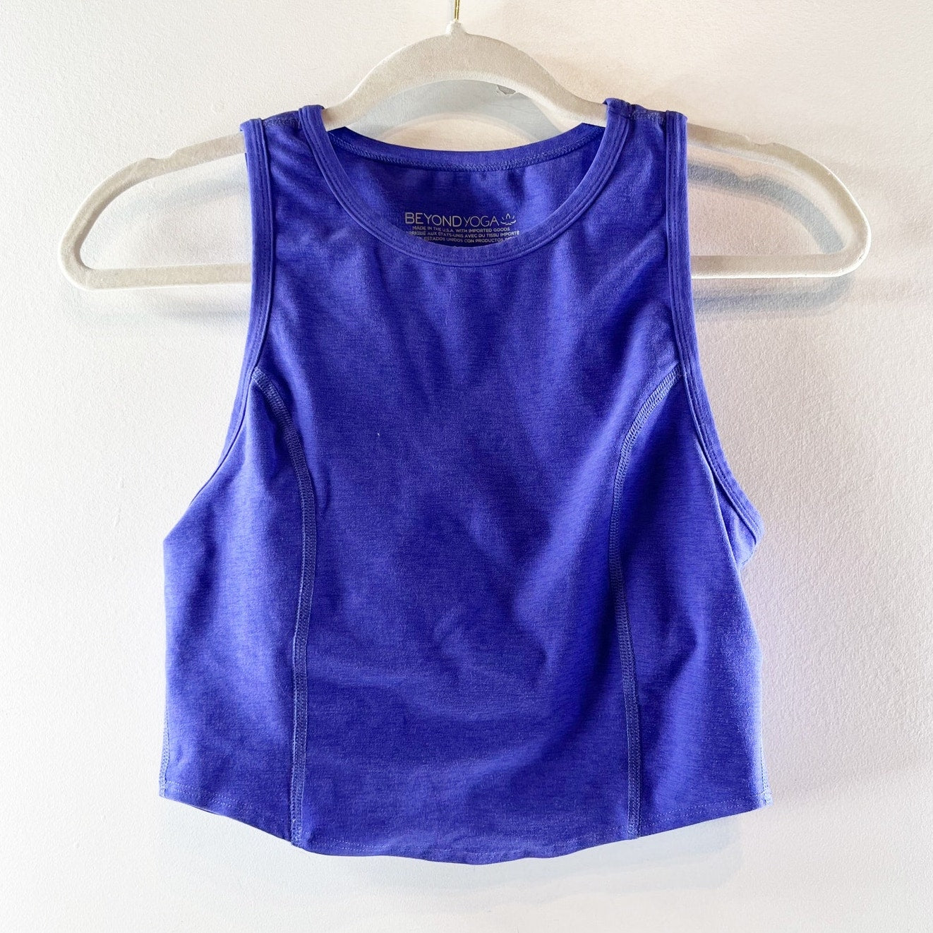 Beyond Yoga Sleeveless High Neck Cropped Tank Top Violet Purple Small