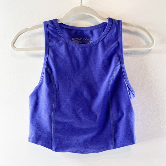 Beyond Yoga Sleeveless High Neck Cropped Tank Top Violet Purple Small