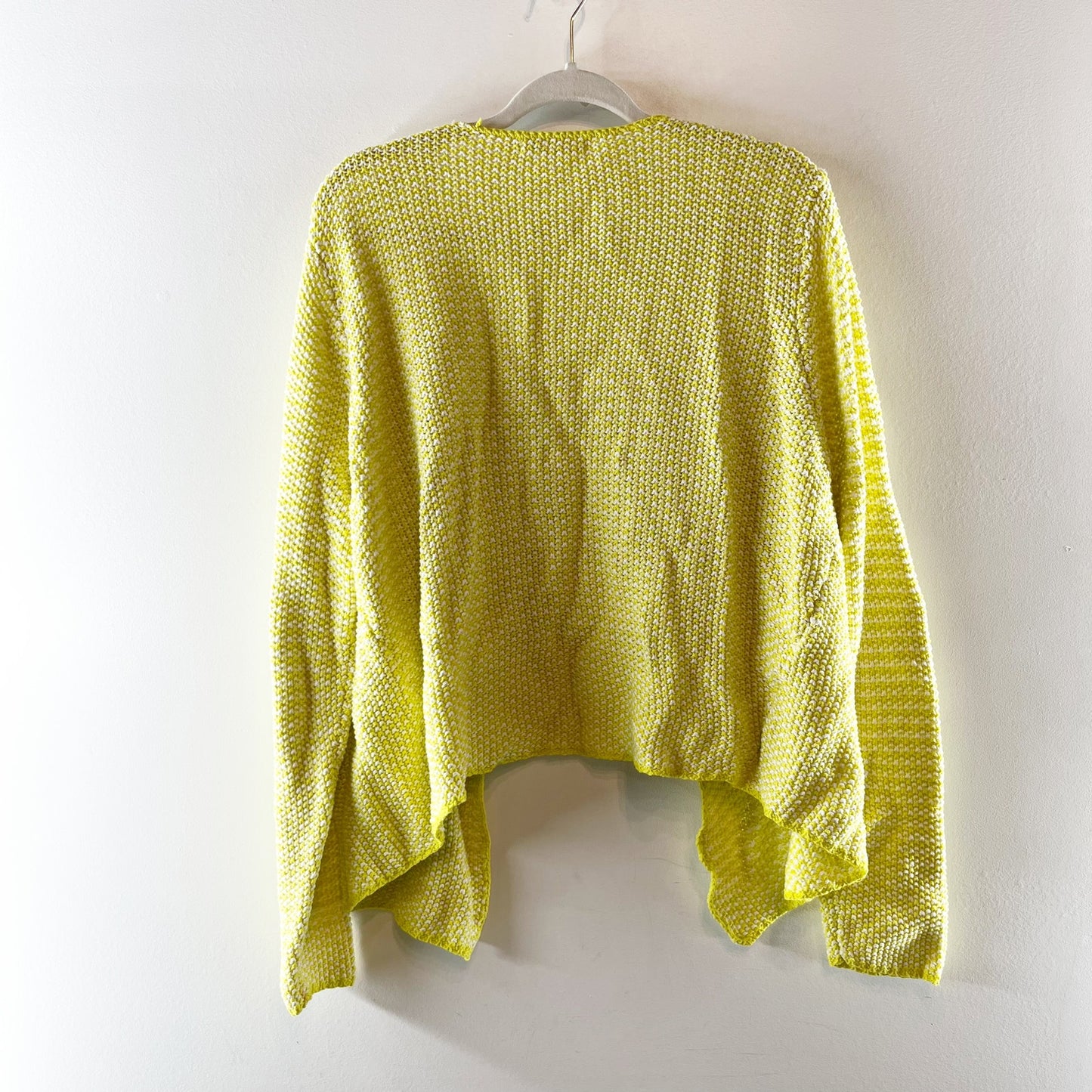 Boden Soho Cotton Long Sleeve Open-Front Knit Sweater Blazer Jacket Yellow 14