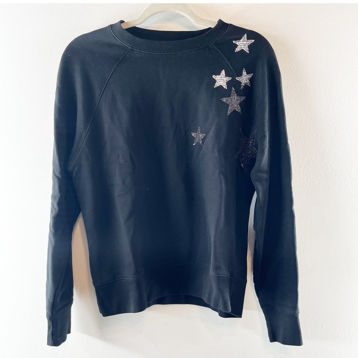 Zadig & Voltaire Long Sleeve Crewneck Star Print Pullover Sweatshirt Black XS
