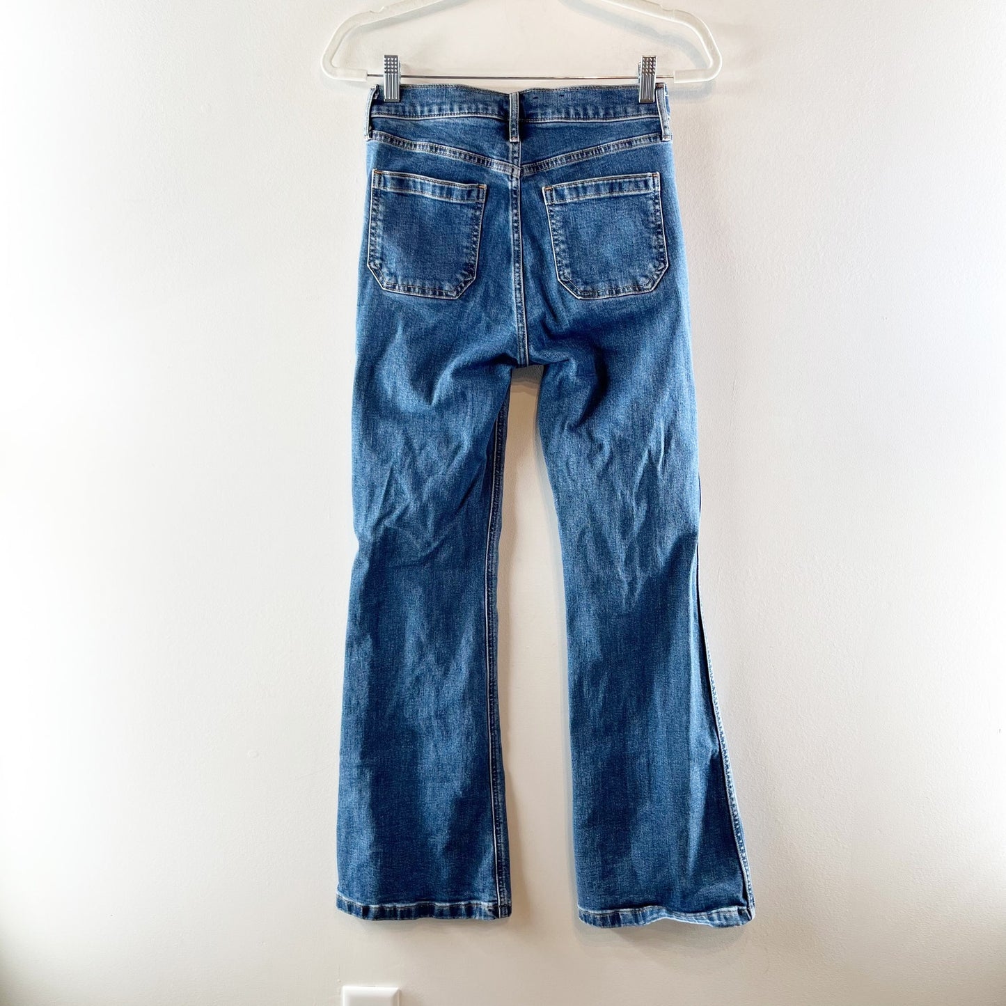 Gap Cotton Blend High Waisted '70s Denim Flare Jeans New Medium Indigo 26 / 2 P