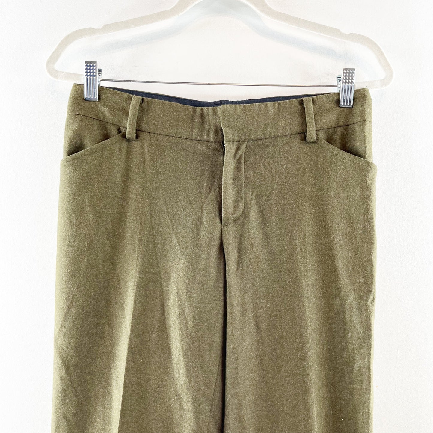 Ralph Lauren Mid Rise Wool Blend Cuffed Trouser Dress Pants Green 8