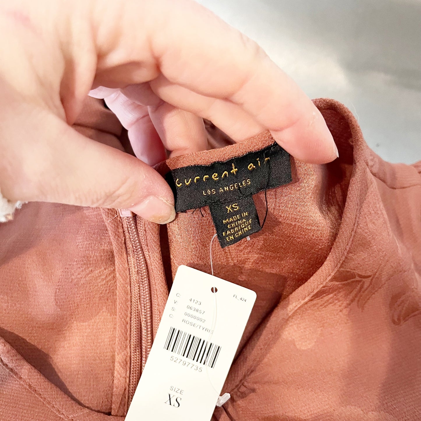 Current Air by Anthropologie Castille Jacquard Satin Wide leg Jumpsuit Pink XS