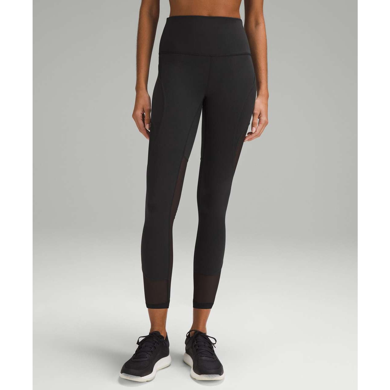 Lululemon Wunder Train Mesh Panel High-Rise Tight Leggings 25" Black 6