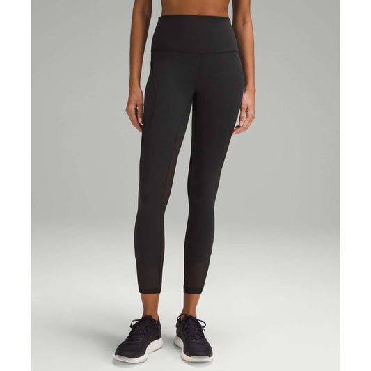 Lululemon Wunder Train Mesh Panel High-Rise Tight Leggings 25" Black 6