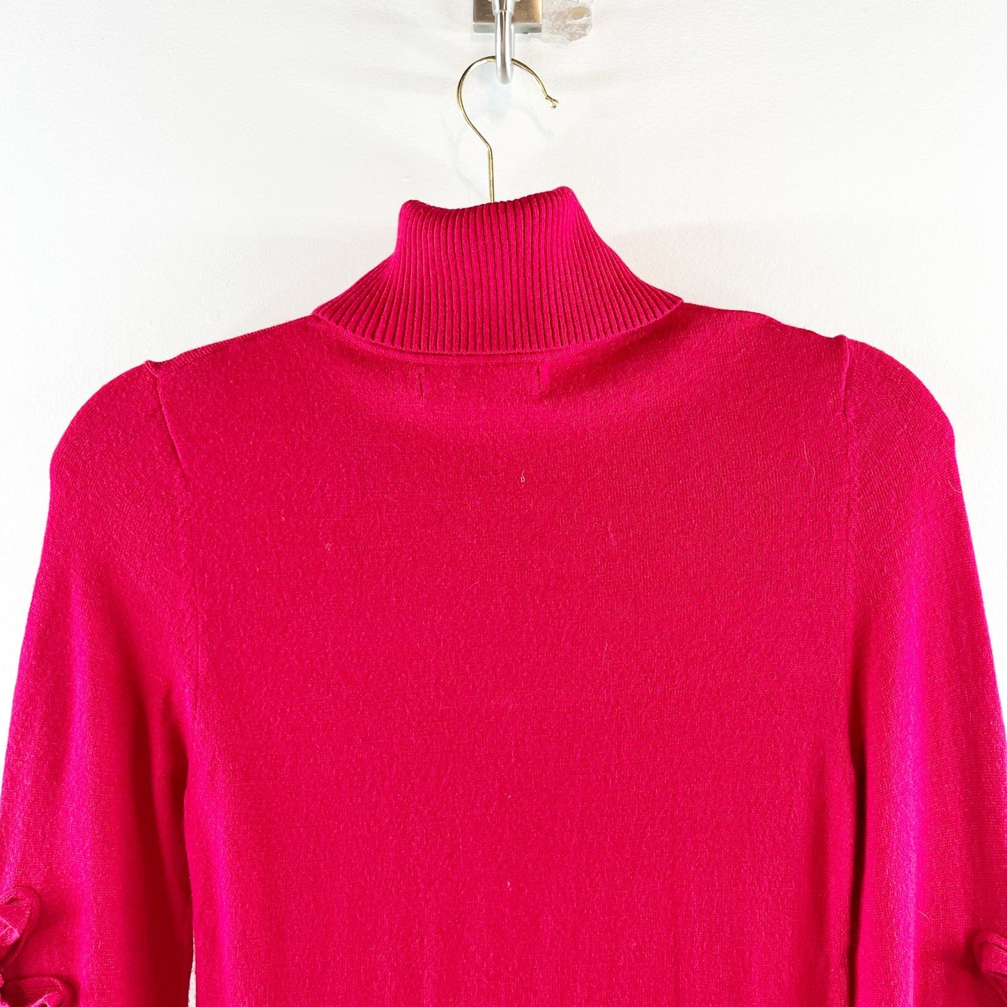 Anne Fontaine Alaina Turtleneck Sweater Cutout Floral Embellished Red 38 / 8