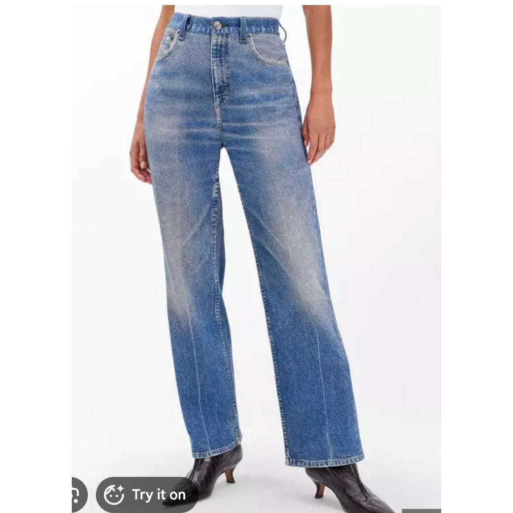 Rag & Bone Miramar Shea Relaxed Sweatpants Straight Pants Jeans Ryder Blue 26